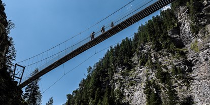 Ausflug mit Kindern - Restaurant - Samnaun Dorf - Hängebrücke Val Sinestra - Hängebrückenweg Val Sinestra – Zuort – Griosch – Vnà