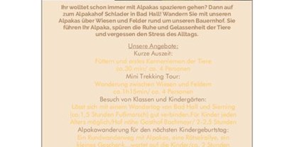 Ausflug mit Kindern - Witterung: Wechselhaft - Gundersdorf (Steinerkirchen an der Traun) - Alpakawanderung mit der ganzen Familie