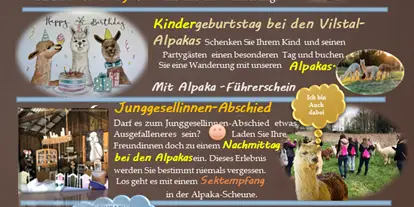 Ausflug mit Kindern - Veranstaltung: Kinderfest - Alpaka-Wanderung