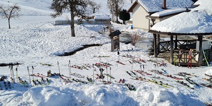 Ausflug mit Kindern - Witterung: Schnee - Göstling an der Ybbs - Pause darf auch mal sein  - Skigebiet und Bikepark Königsberg