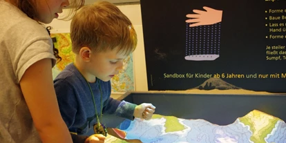 Trip with children - erreichbar mit: Auto - Wilhelmsdorf (Landkreis Neustadt an der Aisch-Bad Windsheim) - Augmented Reality Sandbox aus der Ausstellung "Schatzkammer Erde" - Kindermuseum Nürnberg