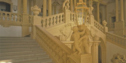 Trip with children - Alter der Kinder: über 10 Jahre - Bavaria - Das großartige Treppenhaus diente als Hintergrund für das barocke Begrüßungszeremoniell - Schloss Weissenstein in Pommersfelden