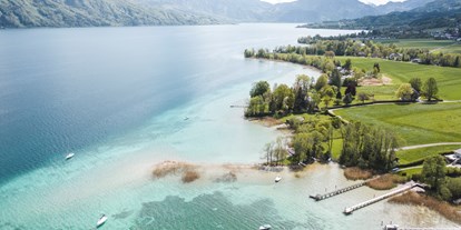 Ausflug mit Kindern - Landschaft: Seen - Oberösterreich - Das türkisblaue klare Wasser des Attersees erinnert an Karibikflair. - Attersee-Attergau