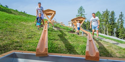 Ausflug mit Kindern - Gastronomie: Familien-Alm - Winkl (Obertraun) - Spannende Duelle auf der Wettkampfkugelbahn - Hopsiland Planai