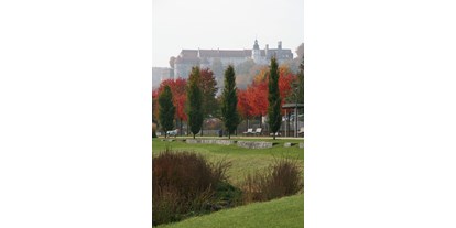 Ausflug mit Kindern - PLZ 73431 (Deutschland) - Brenzpark Heidenheim in Herbststimmung mit Schloss Hellenstein im Hintergrund - Brenzpark