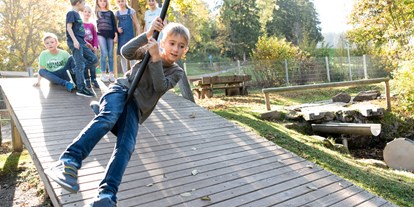 Ausflug mit Kindern - Freizeitpark: Erlebnispark - Baden-Württemberg - Seilbahn im Abenteuer Tanniland - Spielscheune Unterkirnach 