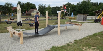 Ausflug mit Kindern - Weg: Naturweg - Gummi-Wackelbrücke - Kinderparadies Wirtshaus zur Minidampfbahn