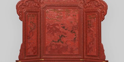 Ausflug mit Kindern - Matzneusiedl - Dreiteiliger Thron-Stellschirm, Qing-Dynastie, China, Qianlong-Periode (1736-1795) Weltmuseum Wien  - Weltmuseum Wien