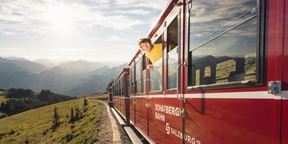 Ausflug mit Kindern - Witterung: Bewölkt - PLZ 5425 (Österreich) - Die SchafbergBahn am Weg zum Gipfel - SchafbergBahn