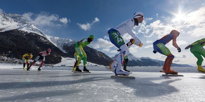 Ausflug mit Kindern - öffentliche Verkehrsmittel - Schlanders - Eisschnelllauf - Eislaufen auf dem Haidersee