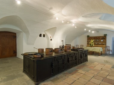 Ausflugsziel: Alte Küche. Hier wurde für die Kurgäste gekocht. - Altes Bad Pfäfers