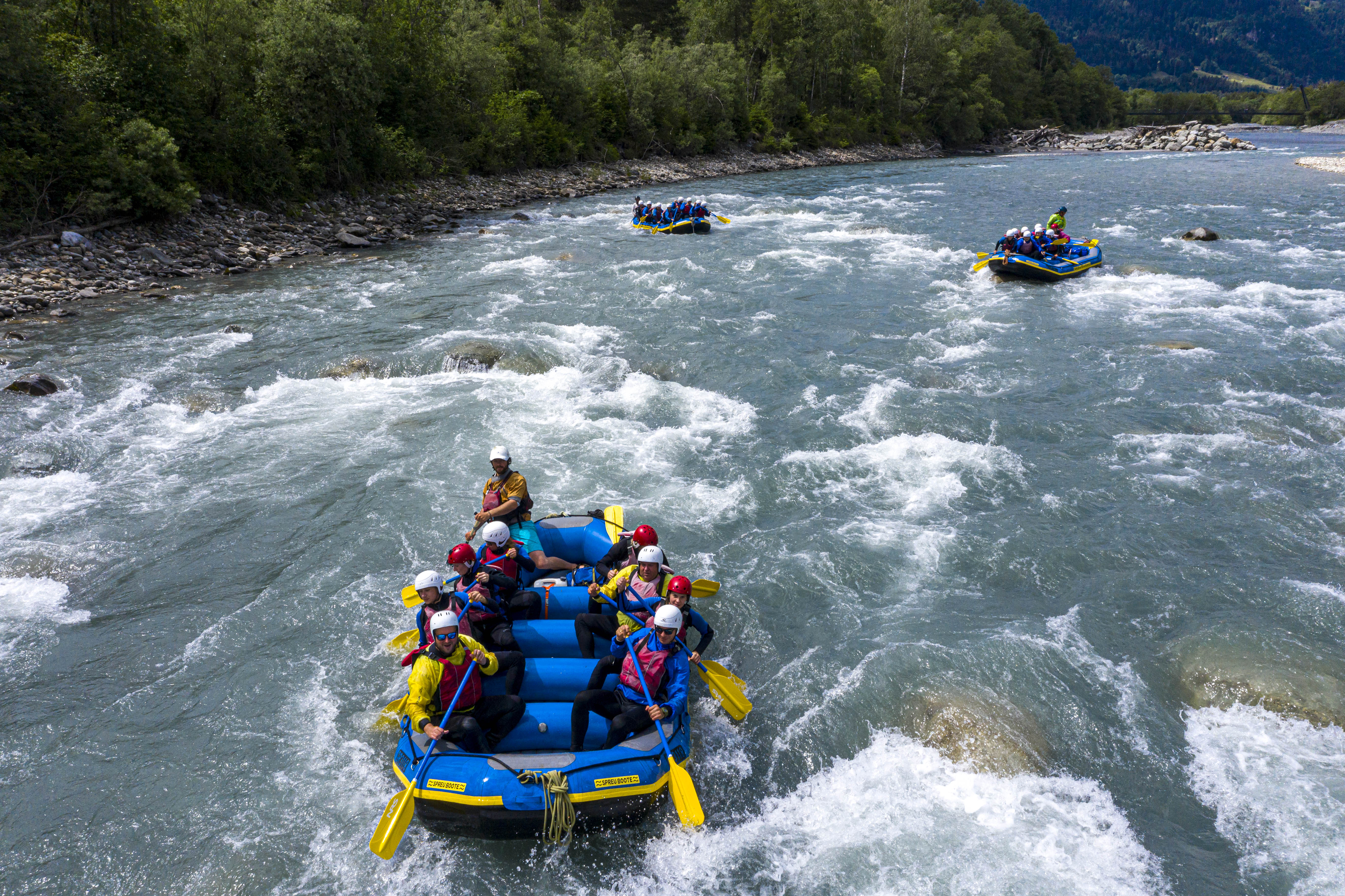 Trip with children - Tschiertschen - Rafting Vorderrhein ab Ilanz