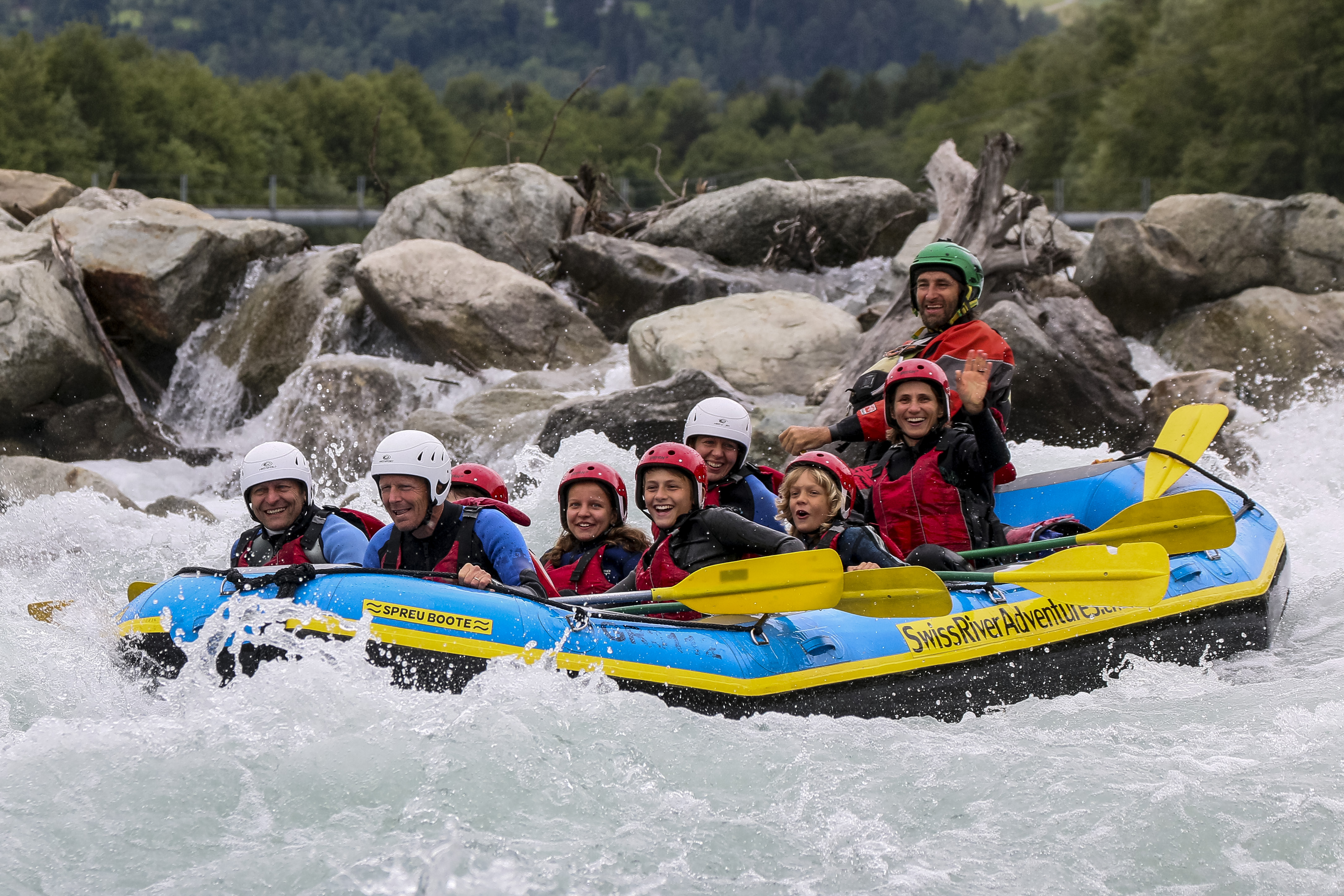 Trip with children - Tschiertschen - Rafting Vorderrhein ab Ilanz