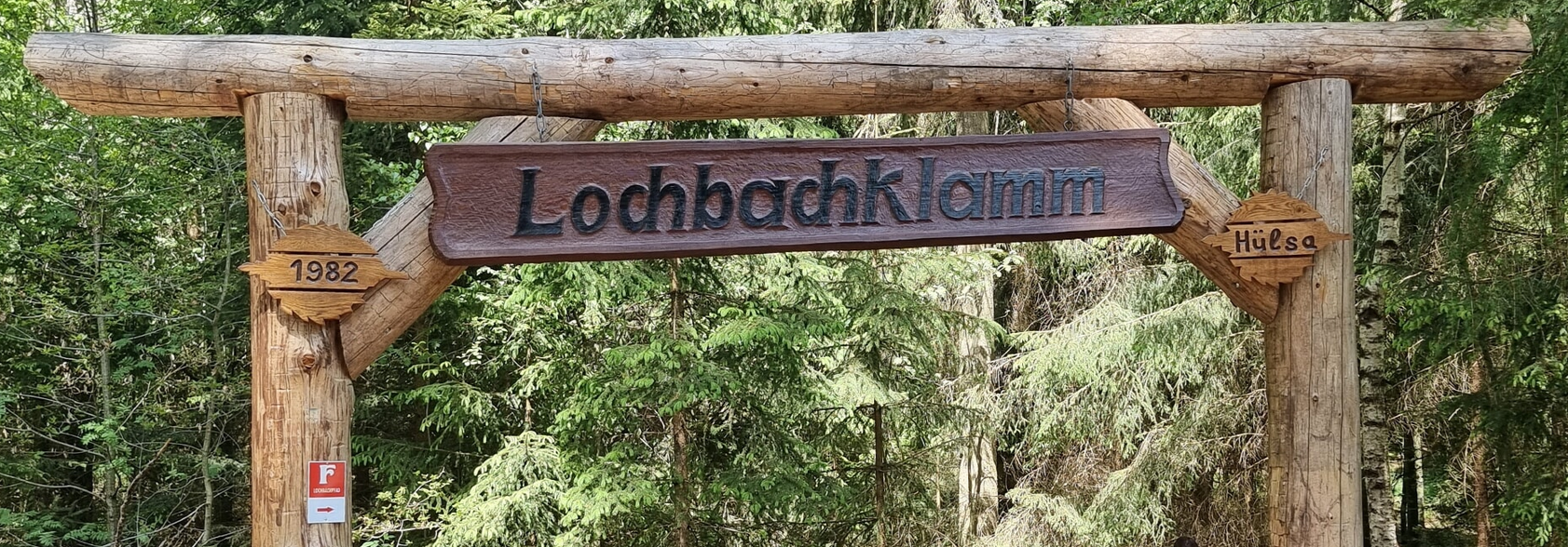 Ausflug mit Kindern - Alter der Kinder: 6 bis 10 Jahre - Hessen - Eingang der Lochbachklamm - LOCHBACHKLAMM HÜLSA