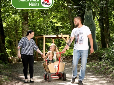 Ausflugsziel: Das Besucherzentrum des BÄRENWALD Müritz ist komplett barrierefrei angelegt. Der Shop, das Bio-Bistro, der Innenhof und auch der Empfangsbereich können problemlos besucht werden. Ebenerdig steht auch eine behindertengerechte Toilette zur Verfügung. - BÄRENWALD Müritz