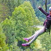 Ausflugsziel - Flying Fox im Hochseilgarten bei Freelife - Abenteuer im Hochseilgarten in Palfau im Salzatal