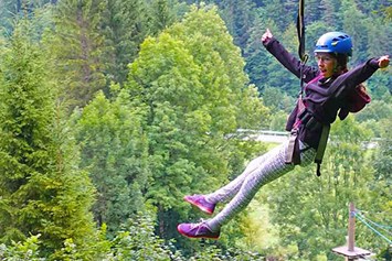 Ausflugsziel: Flying Fox im Hochseilgarten bei Freelife - Abenteuer im Hochseilgarten in Palfau im Salzatal