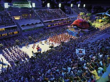 Ausflugsziel: Bis in die kurvenreichen Straßen von Santa Teresa ist die Sambamusik des pulsierenden Karnevals von Rio de Janeiro zu hören. 11.000 der insgesamt 20.000 Figuren in Rio bestaunen die festliche Parade von den Tribünen des Sambodromos. Entlang der Ränge sind unzählige liebevolle Details der Modellbauer zu entdecken. - Miniatur Wunderland