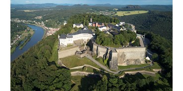 Ausflug mit Kindern - Alter der Kinder: über 10 Jahre - Sächsische Schweiz - Luftbild der Festung Königstein von Westen - Festung Königstein