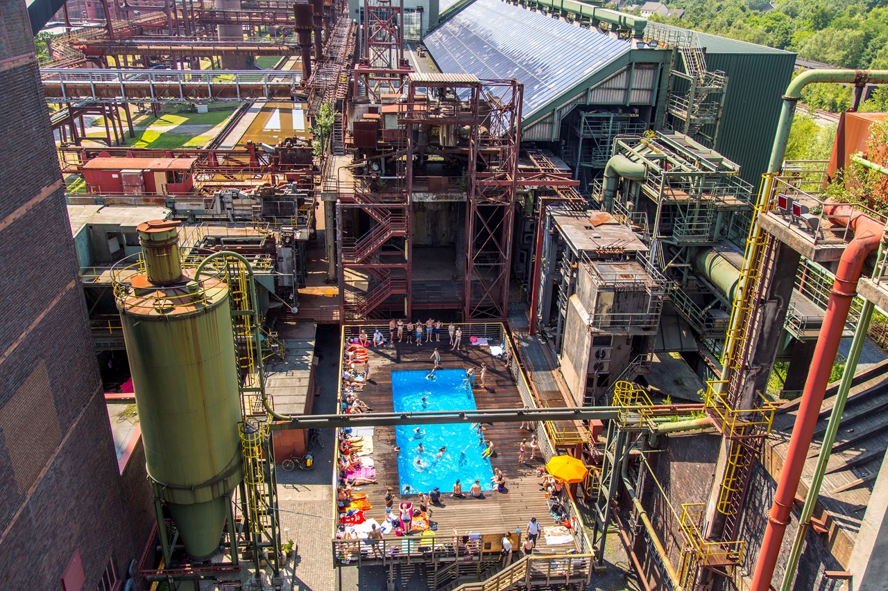 UNESCO-Welterbe Zollverein Highlights beim Ausflugsziel Werksschwimmbad auf der Kokerei