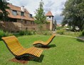 Ausflugsziel: Michelstädter Stadtgarten mit Wasserspielplatz, Bouleplatz, Liegewiese, Bänke, Bachlauf mit Kneipp Möglichkeit