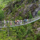 Ausflugsziel - die 50m lange Hängebrücke führt Dich in den "Alpinsteig durch die Höll"  - Alpinsteig durch die Höll - Wilde Wasser