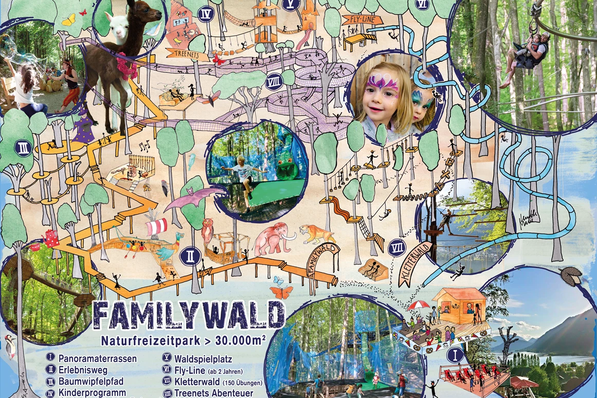 Ausflugsziel: Familywald Ossiacher See - Naturfreizeitpark auf über 30.000 m² befindet sich auch am selben Gelände! - Kletterwald Ossiacher See