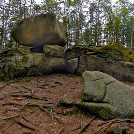 Ausflugsziel: Naturdenkmal "Hängender Stein" - Naturpark Heidenreichsteiner Moor