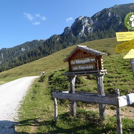 Ausflugsziel: Bei der Abzweigung nach links - Postalm Rettenegghütte