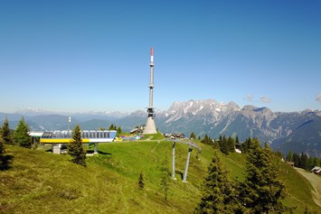 Ausflugsziel: Senderplateau am Hauser Kaibling mit Blick auf das Dachsteinmassiv - Streichelzoo und Disc Golf Parcours 