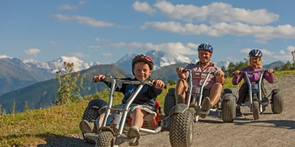 Reis met kinderen - Ried im Oberinntal - Mit den Mountaincarts geht es zurück ins Tal - Erlebnisberg Watles