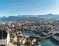 Ausflugsziel: Ausblick von der Museggmauer über die Stadt Luzern. - Luzern