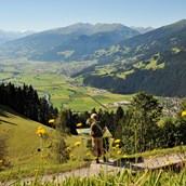 Tourismusregion: Ausblick Bruckerberg ins Zillertal im Sommer - Erste Ferienregion im Zillertal