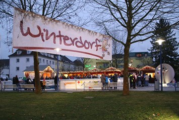 Ausflugsziel: Bad Schallerbacher Winterdorf - Eislaufplatz im Winterdorf Bad Schallerbach