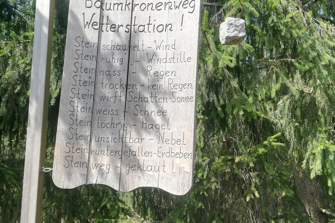 Ausflugsziel: Witzige Idee: "Wetterstation mit Stein" - Baumkronenweg Kopfing