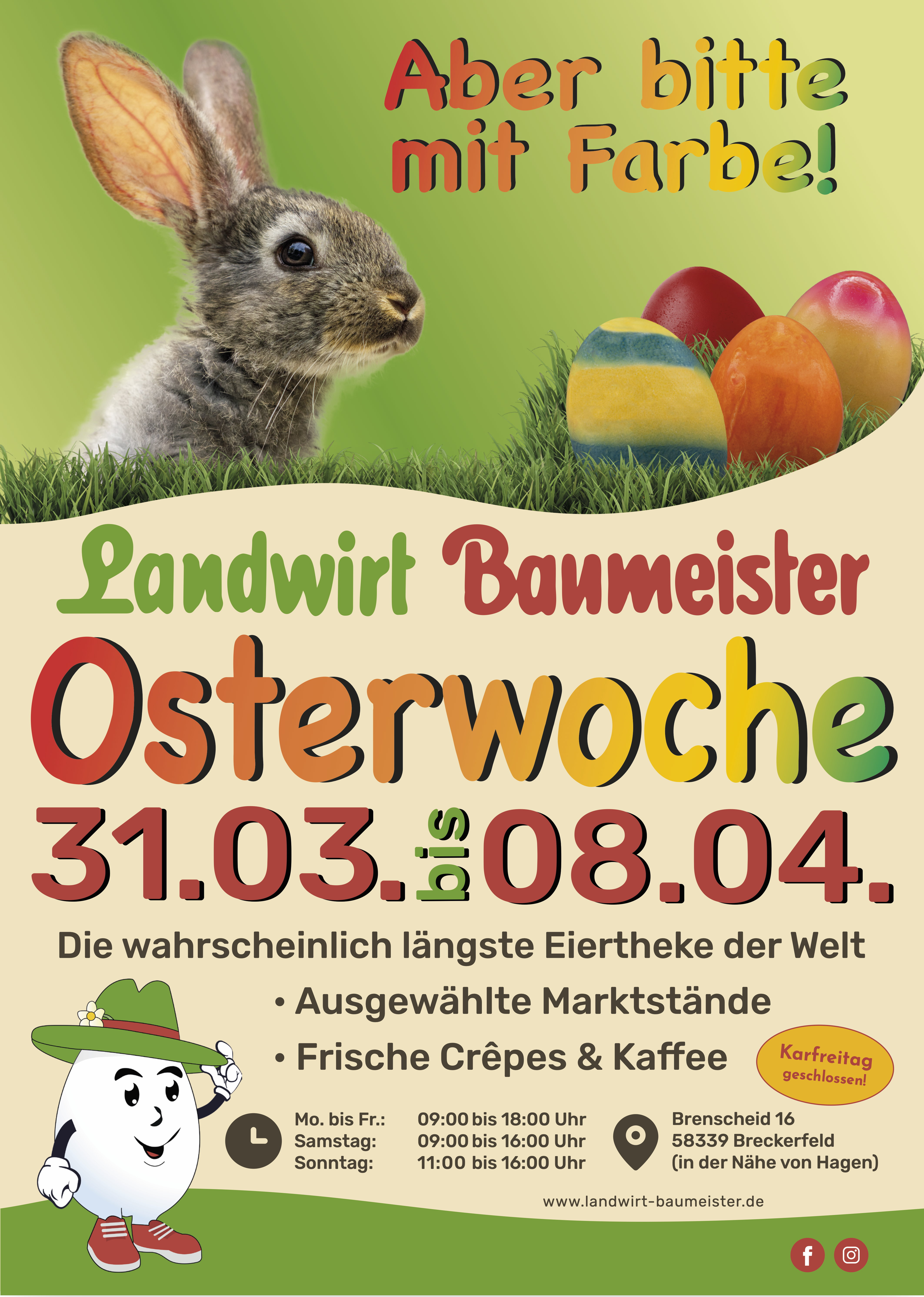 Ausflug mit Kindern - Alter der Kinder: 2 bis 4 Jahre - Gevelsberg - „Aber bitte mit Farbe!“ - Landwirt Baumeister lädt zur Osterwoche in Breckerfeld