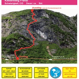 Ausflugsziel: TOPO - Klettersteig "Franzi" - Klettersteig "Franzi" - erster Klettersteig in den Schladminger Tauern