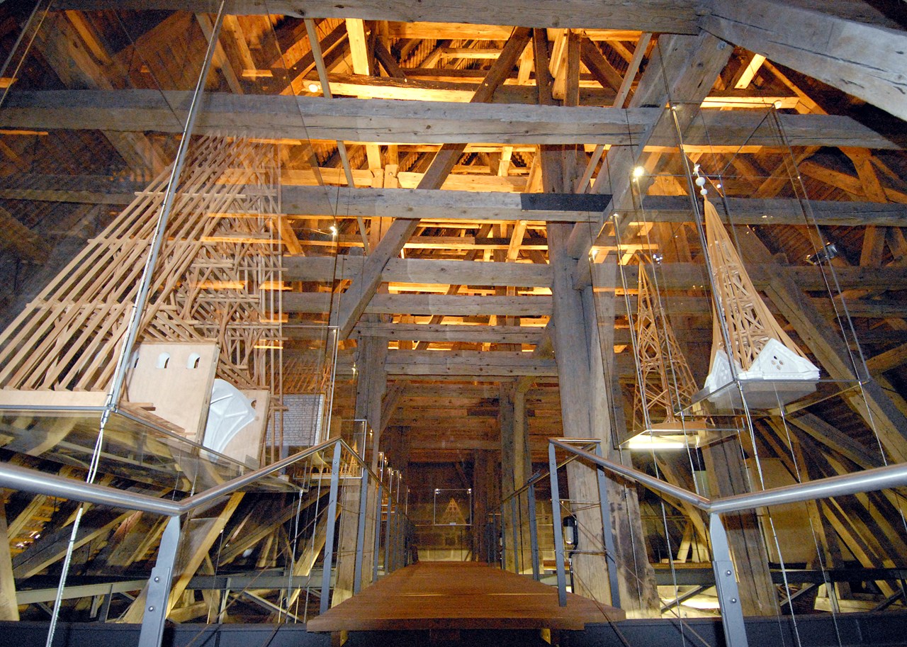 Museum Kirche in Franken im Fränkischen Freilandmuseum Highlights beim Ausflugsziel Begehbarer Dachstuhl
