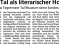 Ausflugsziel: Am Freitag, 21. September 2020, wird die diesjährige Sonderausstellung des Museums Tegernseer Tal  "Literatur am Tegernsee" mit einer Vortragsveranstaltung eröffnet 
(siehe anhängemde Pressenotiz!)

Corona-Vorschiften (Mund-Nasen-Schutz / Abstand) beachten!
 - Museum Tegernseer Tal