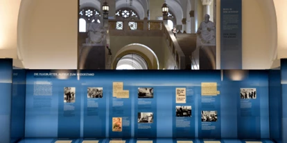 Voyage avec des enfants - PLZ 82110 (Deutschland) - Ausstellungsbereich zu den Flugblättern der Weißen Rose, mit denen der Kreis  um Hans Scholl und Alexander Schmorell 1942/43 zum Widerstand aufrief. - DenkStätte Weiße Rose