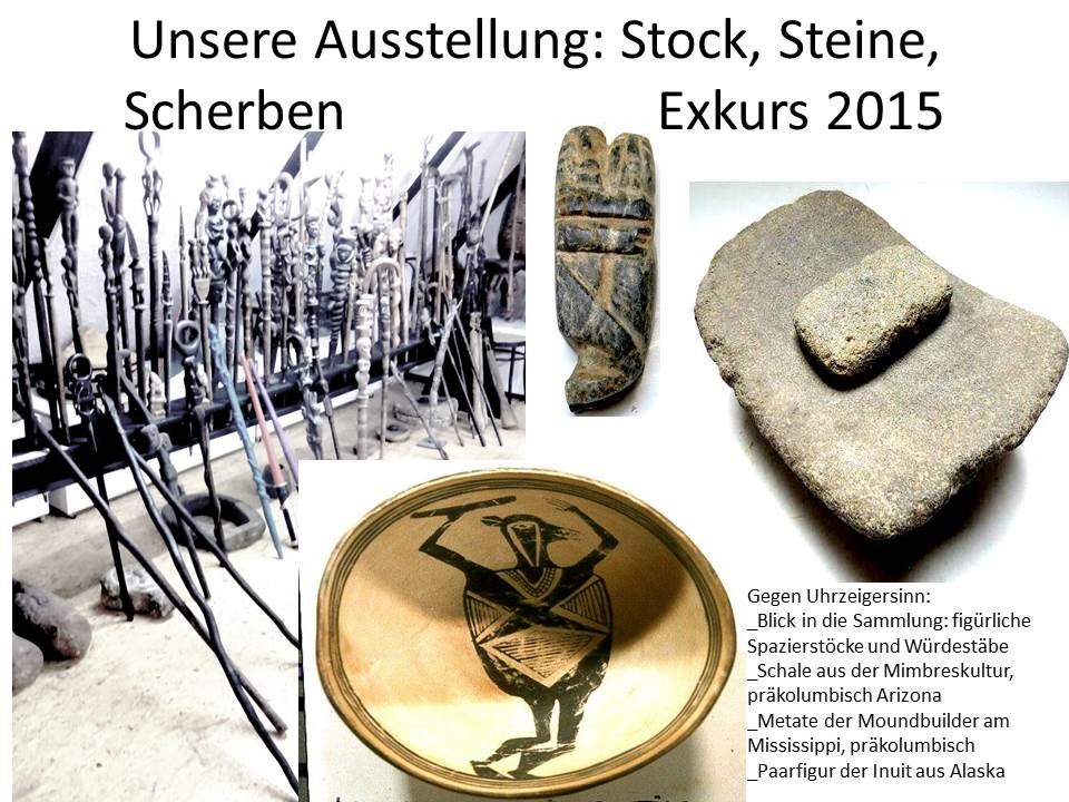Ausflugsziel: " Über Stock und Stein": Figürlich gestaltete Spazierstöcke und alte steinerne Arbeitsgeräte und Figuren  - Haus der Kulturen