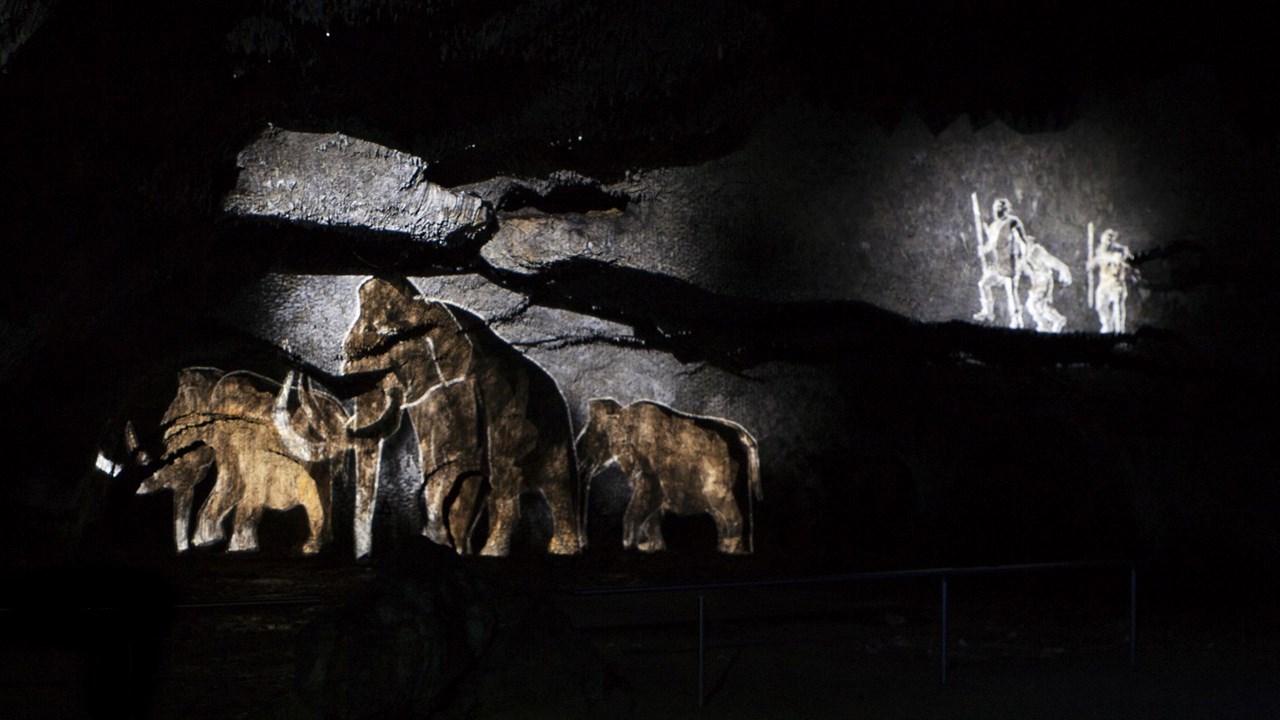 Tropfsteinhöhle Schulerloch Highlights beim Ausflugsziel Höhlenwandprojektion
