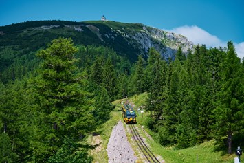 Ausflugsziel: Blick zum Elisabeth Kircherl - Schneebergbahn