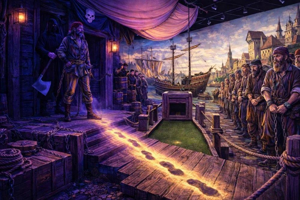 Voyage avec des enfants - Hamburg-Stadt (Hamburg, Freie und Hansestadt) - StoryGolf - Interaktives Museum & Schwarzlicht Minigolf