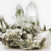 Ausflugsziel - Bergkristall mit Chlorit - Mineralienmuseum Kirchler